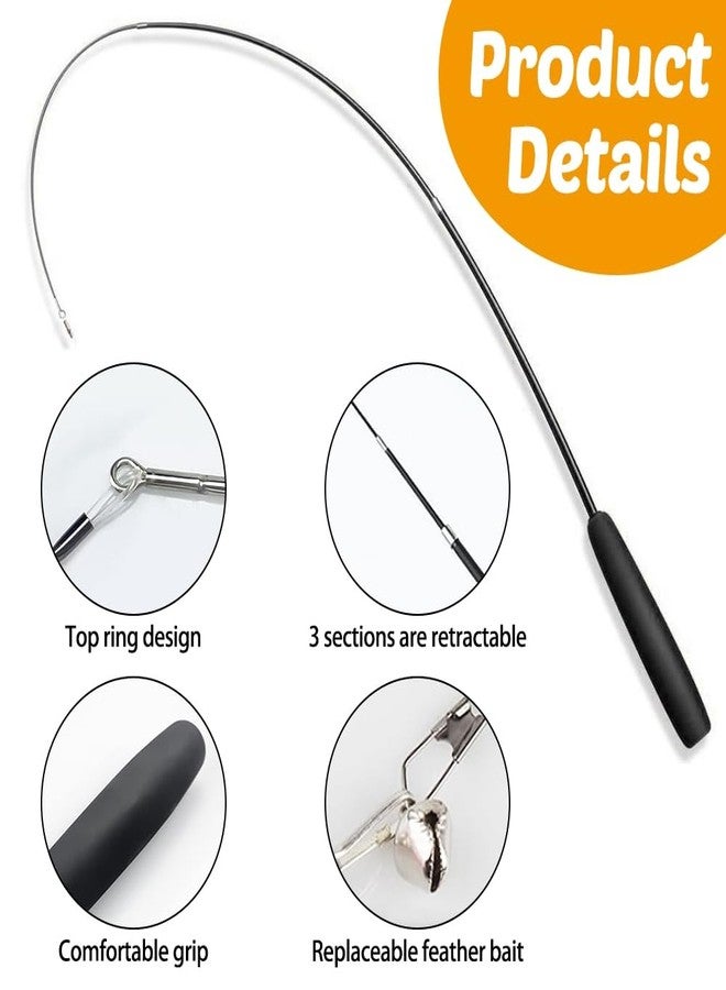 DONGKER Cat Teaser Wand,Retractable Kitten Fishing Pole Toy for Cat Kitten Reduce Boredom(Not Include Replacement) - Image 3