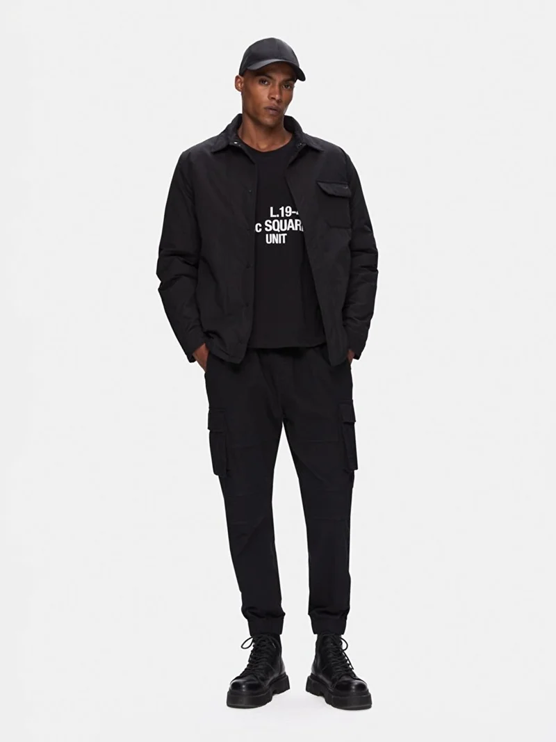 ال تي بي Shirt Collar Technical Black Coat