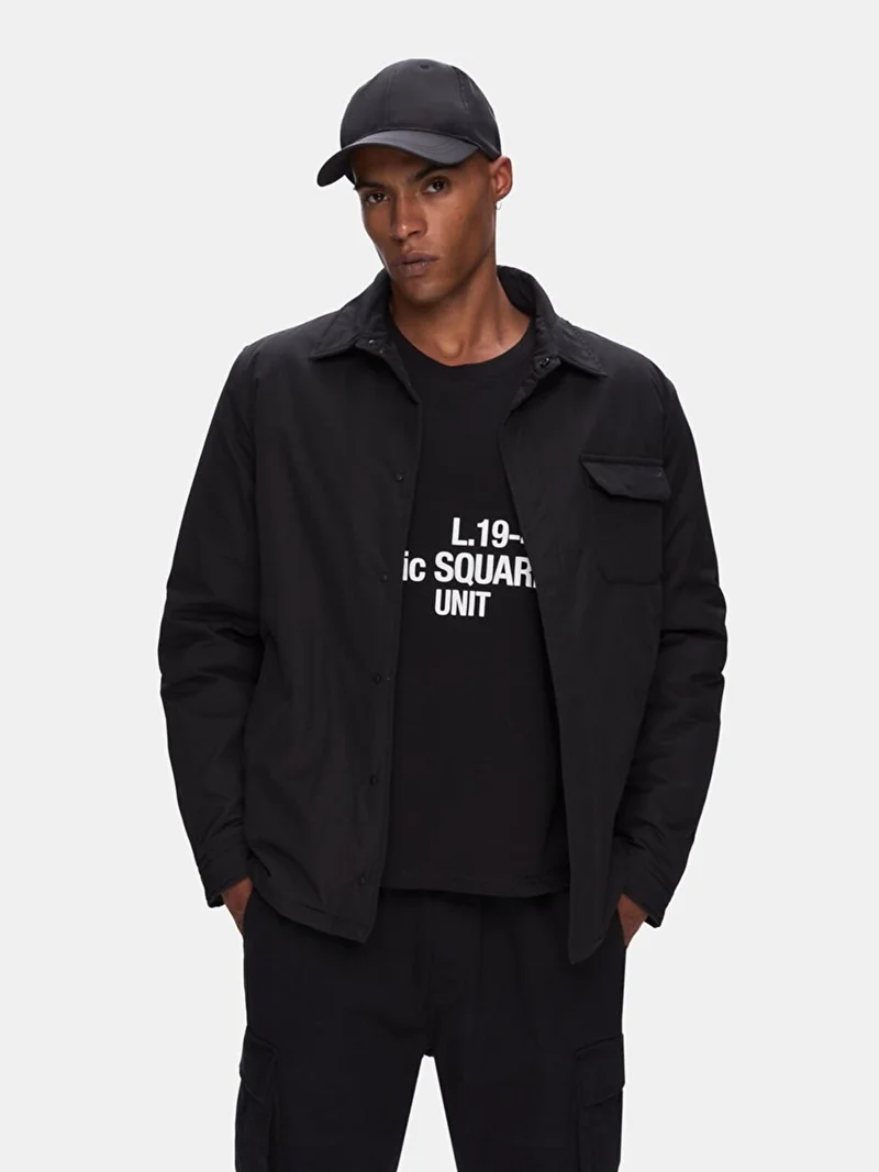 ال تي بي Shirt Collar Technical Black Coat