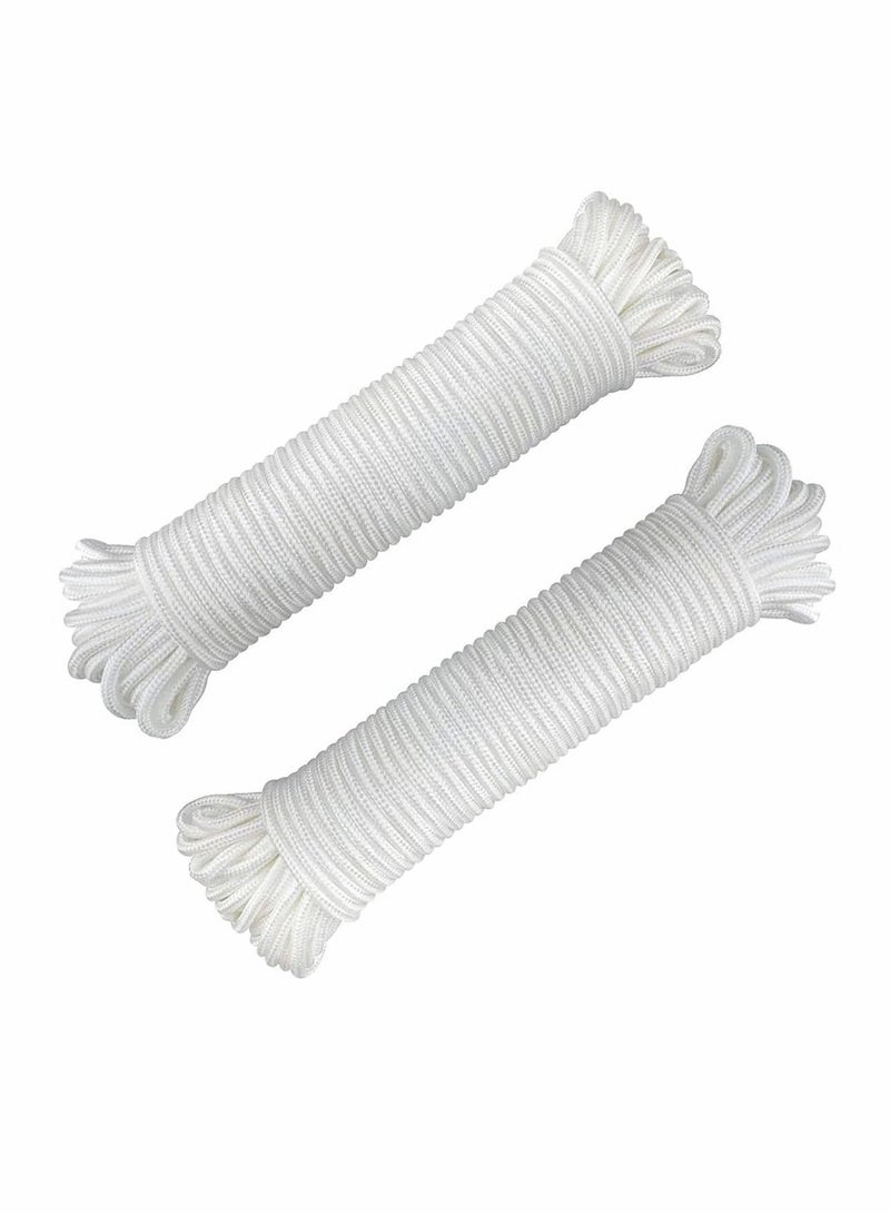 Nylon Poly Rope Flag Pole Polypropylene Clothes Line Camping Utility Good for Tie Pull Swing Climb Knot (10 M Length, 10 mm Width, 2Pcs White) - Image 1