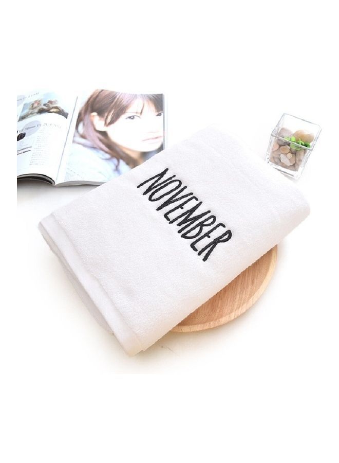 NIBEMINENT Large Pure Cotton Bath Towel White 30X20X10cm