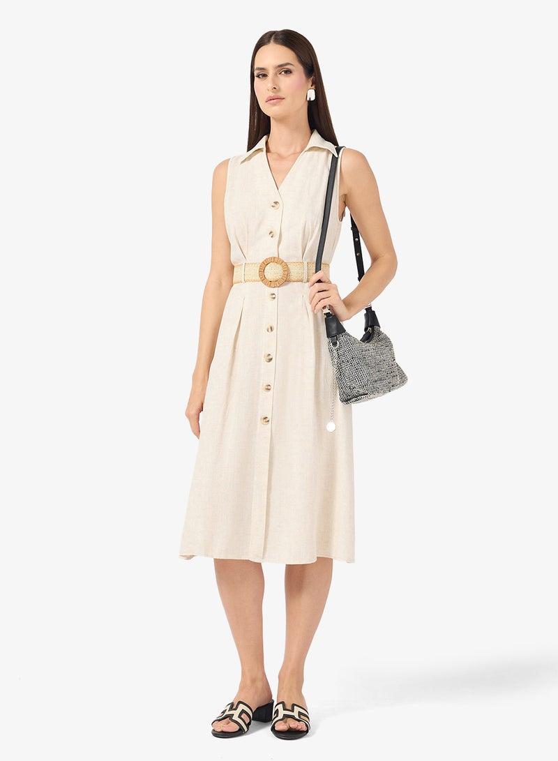 ELLA Sleevless Shirt Dress - Image 1