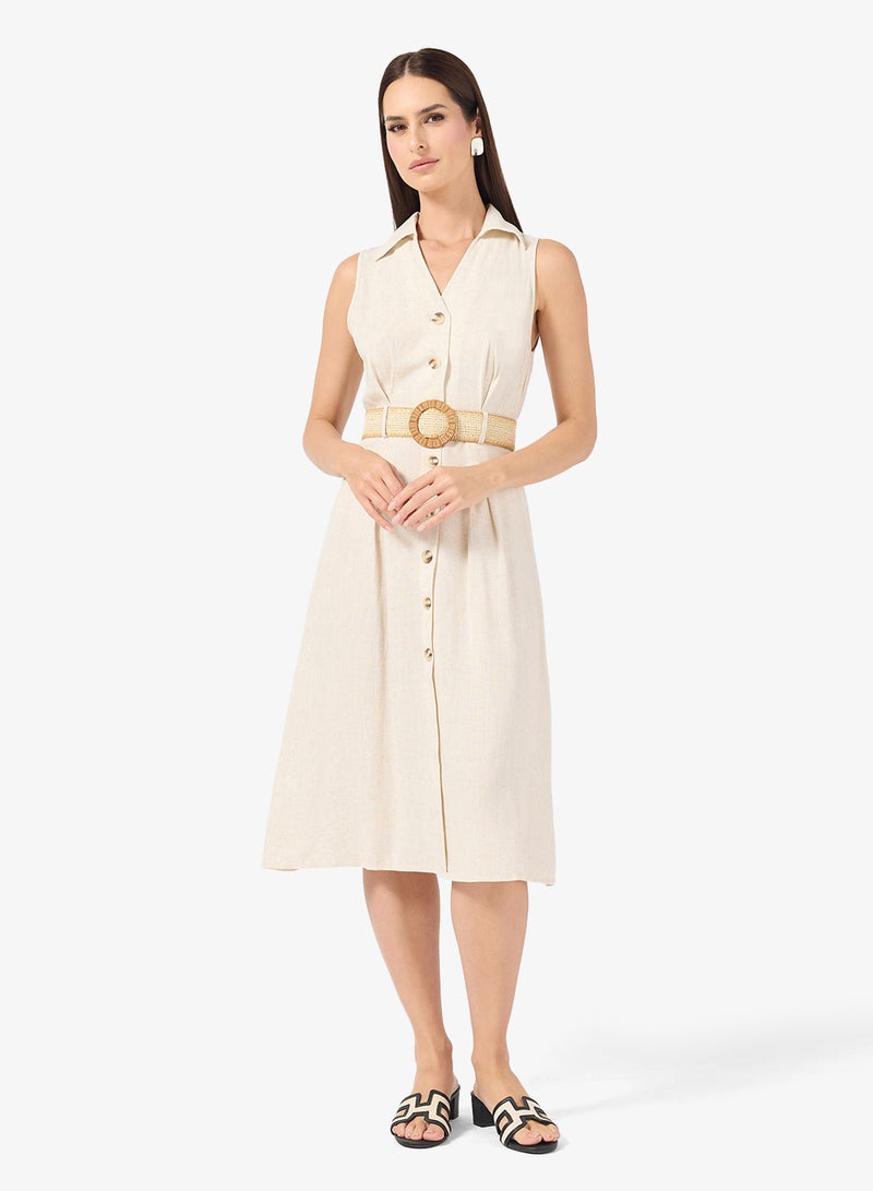 ELLA Sleevless Shirt Dress - Image 4