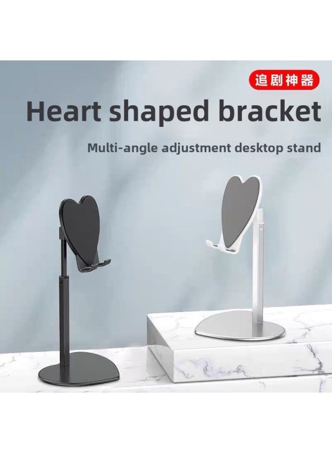 Tablet Retractable Lazy Bracket Mobile Phone Universal Multi-function Desktop Live Streaming Dedicated Ipad Love Support Frame-Color:Plastic Love Bracket Powder - Image 3