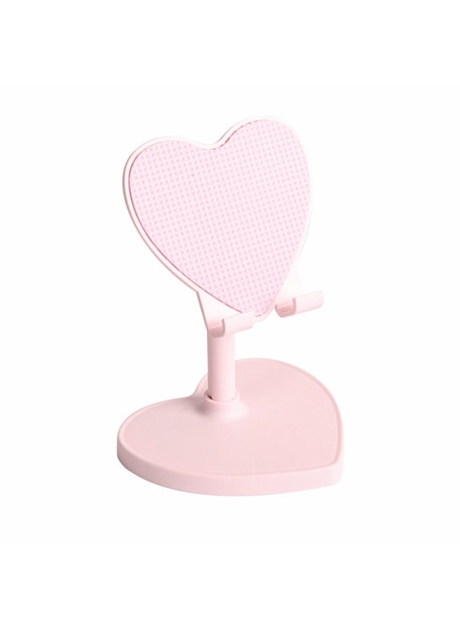 Tablet Retractable Lazy Bracket Mobile Phone Universal Multi-function Desktop Live Streaming Dedicated Ipad Love Support Frame-Color:Plastic Love Bracket Powder - Image 1