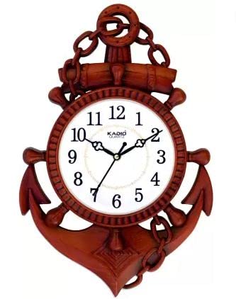 Kadio Analog 39 cm X 26 cm Wall Clock (Red, with Glass, Standard) - Image 5