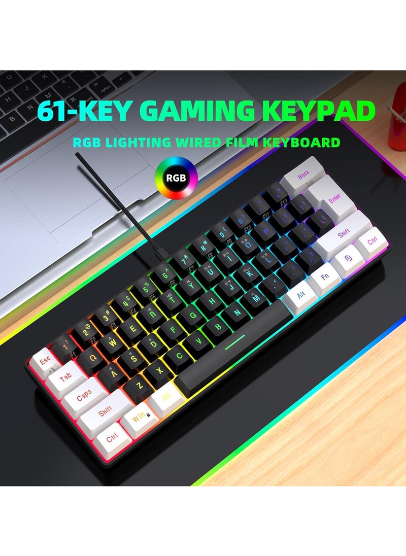 فلوينغ - لوحة مفاتيح للألعاب ذات 61 مفتاحًا RGB سلكية صغيرة بنسبة 60% مقاومة للماء للاعبين - Image 1