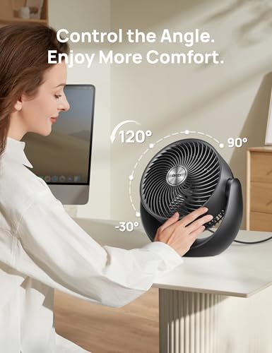 Dreo Fan for Bedroom, Table Air Circulator for Whole Room, 11 Inch, 40ft Strong Airflow, 120° adjustable tilt, 28db Low Noise, Quiet, 3 Speeds, 2025 New Desk Fan for Office, Kitchen, Home - Image 3