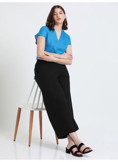 Dennis Lingo Blue Top for Women - Viscose Moss, Regular Fit  - Image 1