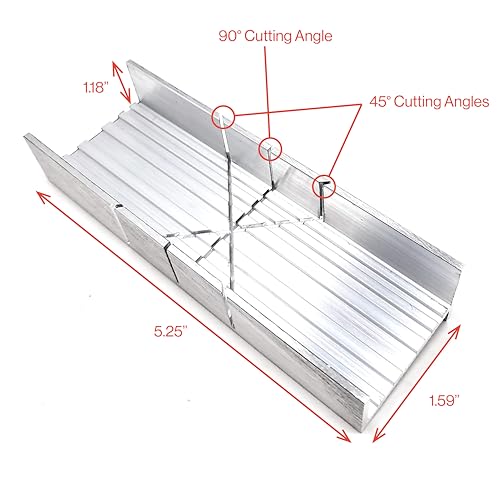 Excel Blades Metal Mitre Box - Small 6-Inch Aluminum and Steel Tool for Wood, Plastic, and Soft Metals, 2 Cutting Angles - Image 2