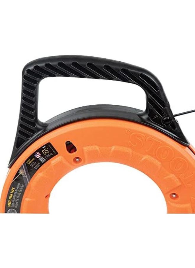 Klein Tools 56002 Electrical Fish Tape 65 Foot Long X 1 8 Inch Wide Steel For Heavy Duty Wire Pulls Laser Etched For Conduit Measuring  - Image 4