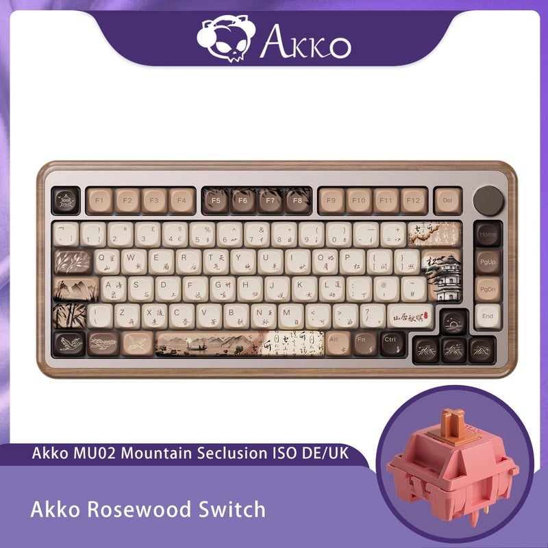 Akko MU01 Ansi and MU02 ISO Mountain Seclusion Wooden Mechanical Gaming Keyboard Hot-Swap 2.4G Wireless Type-C Wired - Image 1
