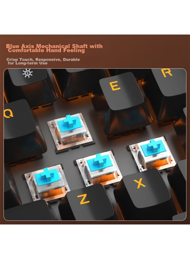 Magegee Mechanical Storm Mechanical Keyboard And Mouse Set With Backlight, Gaming Keyboard And Mouse Combo For Desktop And Laptop, E-sports Mechanical Keyboard And Mouse Set, Black With Orange Backlight, Blue Switch - Image 5