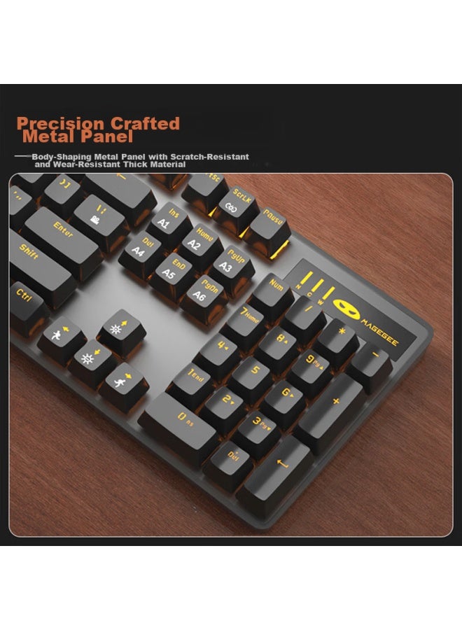 Magegee Mechanical Storm Mechanical Keyboard And Mouse Set With Backlight, Gaming Keyboard And Mouse Combo For Desktop And Laptop, E-sports Mechanical Keyboard And Mouse Set, Black With Orange Backlight, Blue Switch - Image 2
