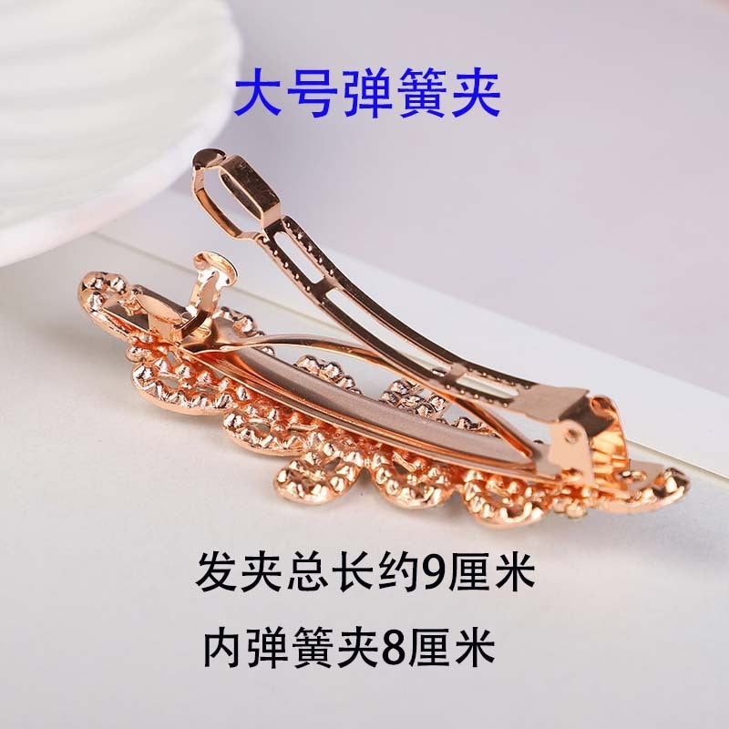 Korean Style Hair Clip Spring Clip Large Simple Ponytail Clip Horizontal Clip With Rhinestones Hair Accessory Elegant Hairpin For Women Bow Bangs - Image 3
