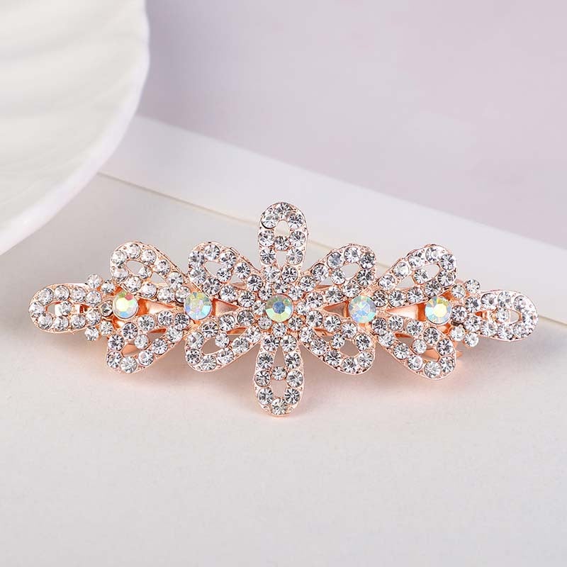 Korean Style Hair Clip Spring Clip Large Simple Ponytail Clip Horizontal Clip With Rhinestones Hair Accessory Elegant Hairpin For Women Bow Bangs - Image 5