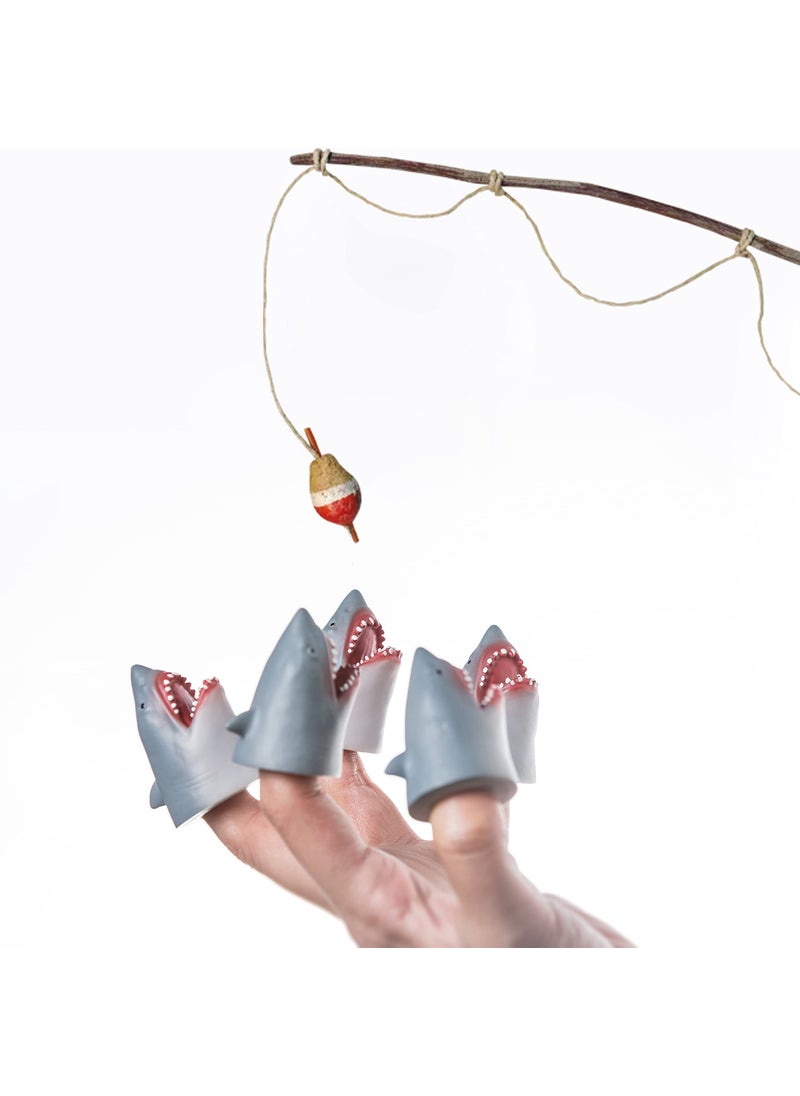 AQKILO AQKILO Shark Finger Puppet Set, Animals Puppet Show Theater Props, Novelty Toys Weird Stuff Gifts, 5Pcs  - Image 3