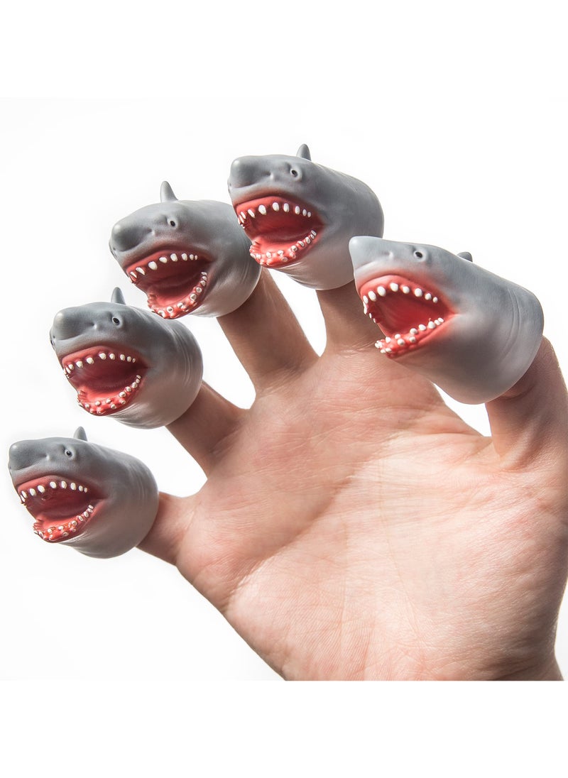 AQKILO AQKILO Shark Finger Puppet Set, Animals Puppet Show Theater Props, Novelty Toys Weird Stuff Gifts, 5Pcs  - Image 1