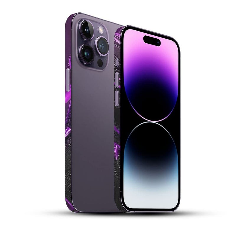 FCS ملصق فينيل جانبي FCS لجهاز iPhone 14 Pro | غلاف فيلم كروم | ملصق واقي لجميع الجوانب FCS-43 (بنفسجي بانتير) - Image 3