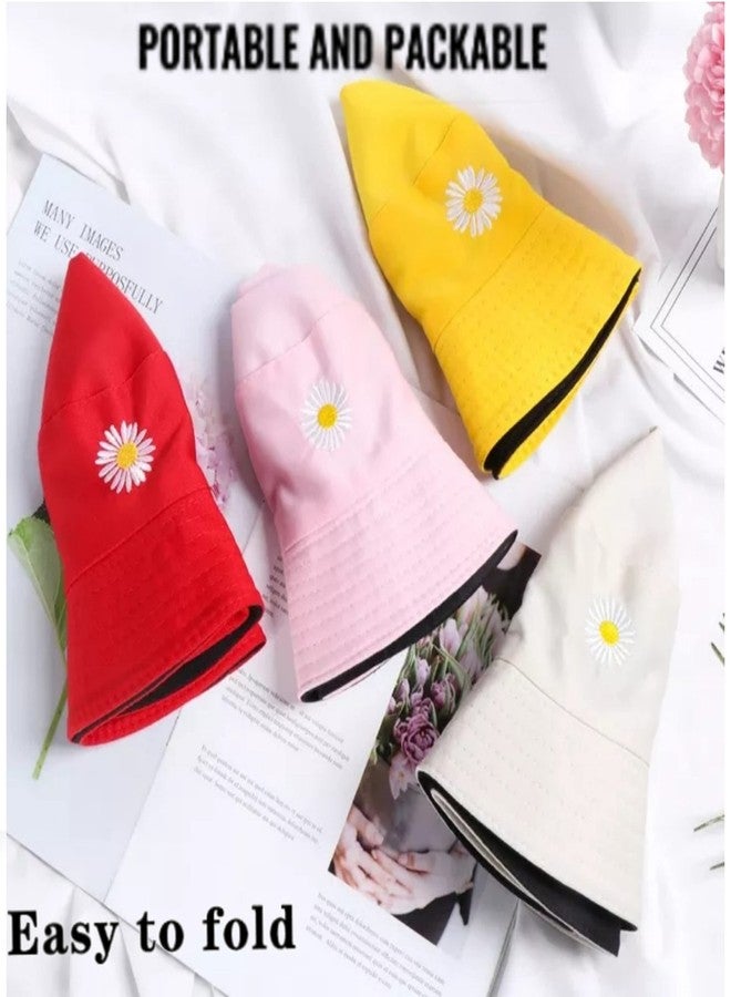 REFFER Unisex Daisy Butterfly Reversible Embroidered Foldable Cotton Bucket Hat For Women And Men Hat Beach Hat | Sun Hat | Traveling Hat (Beige Black), Free Size - Image 5