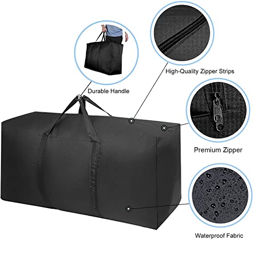 Vioetry Extra Large Moving Bags with Strong Zippers & Carrying Handles, Storage Bags Storage Totes for Clothes, Moving Supplies, Space Saving Oversized Storage Bag Organizer for Moving, Traveling (2 Pack) - Image 3