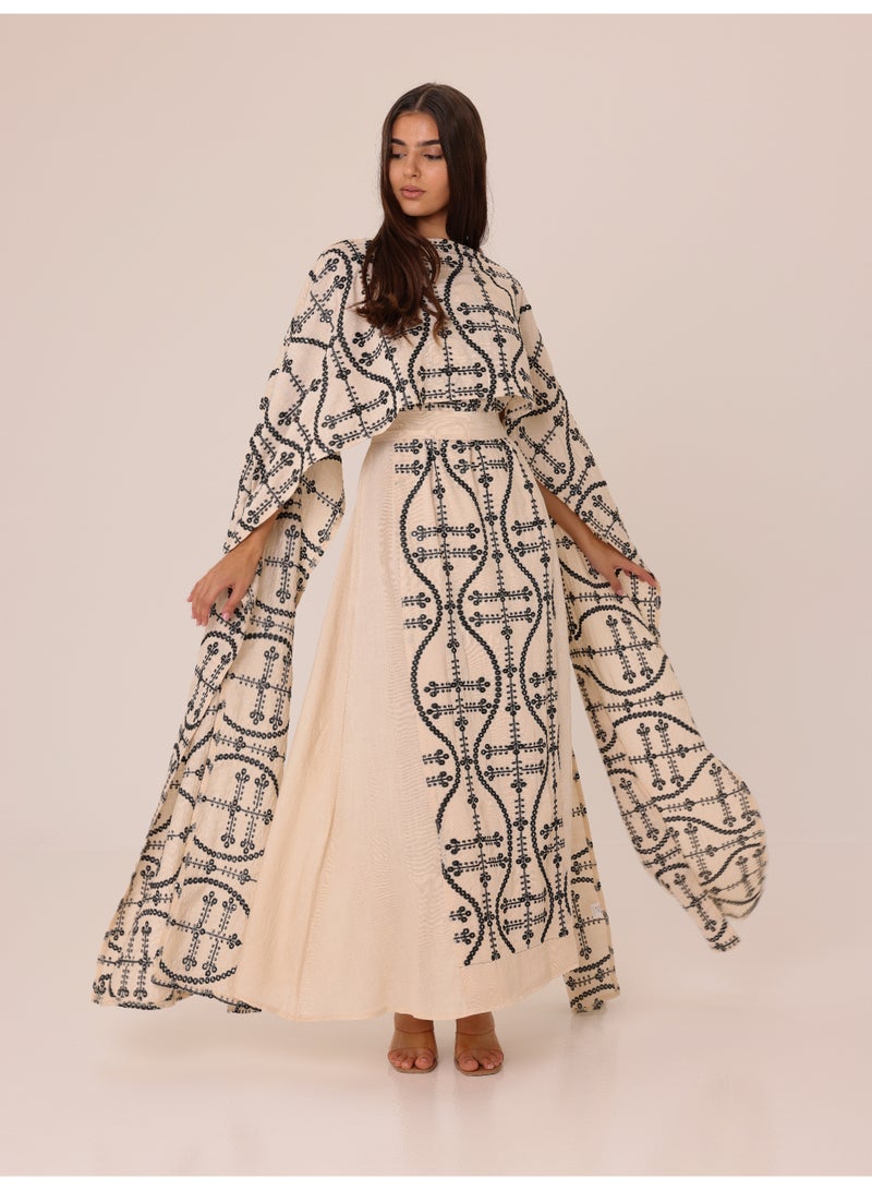 اكسا جلابية مطرزة هندسية فاخرة - Image 5