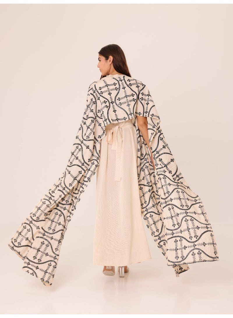 اكسا جلابية مطرزة هندسية فاخرة - Image 2