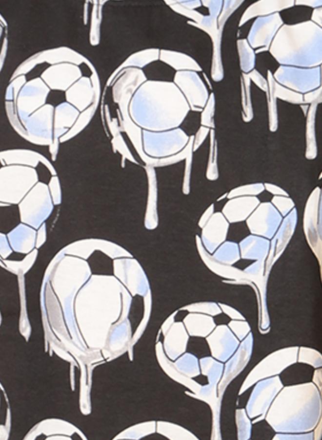 Anthrilo All-Over Football Print T-Shirt and Pyjama Set - Image 4