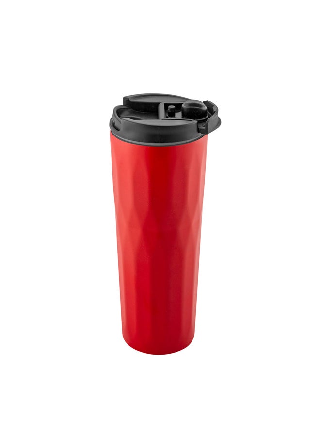AL SANIDI Stainless steel tea and coffee mug, Coffee cup for trips and travel, Red, 6.5x21 Cm capacity 500 ml  - Image 2