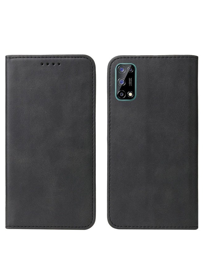 HuHa Case Cover For Realme V5 5G Magnetic Closure Leather Phone Case(Black) - Image 2