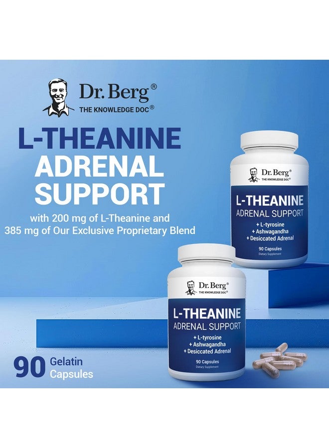Dr. Berg Nutritionals Dr. Berg L-Theanine 200mg - Includes Zinc, Copper, L-Tyrosine, & Ashwagandha - L-Theanine Supplement Adrenal Support - for Relaxation, Stress Relief, and Mental Clarity* - 90 Gelatin Capsules - Image 4