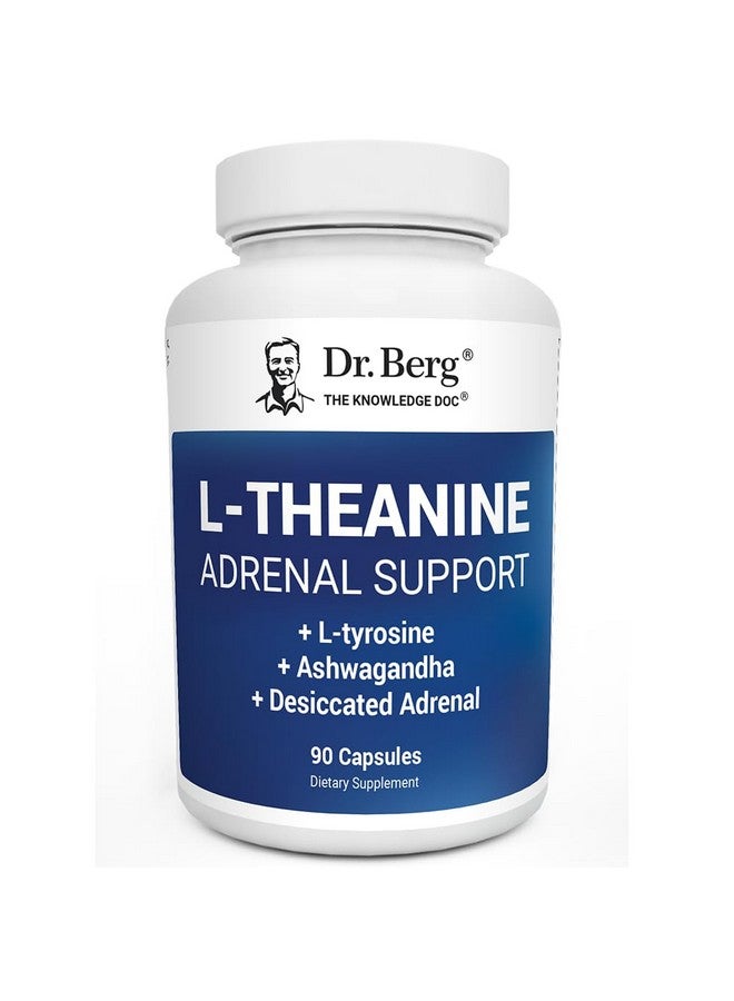 Dr. Berg Nutritionals Dr. Berg L-Theanine 200mg - Includes Zinc, Copper, L-Tyrosine, & Ashwagandha - L-Theanine Supplement Adrenal Support - for Relaxation, Stress Relief, and Mental Clarity* - 90 Gelatin Capsules - Image 1