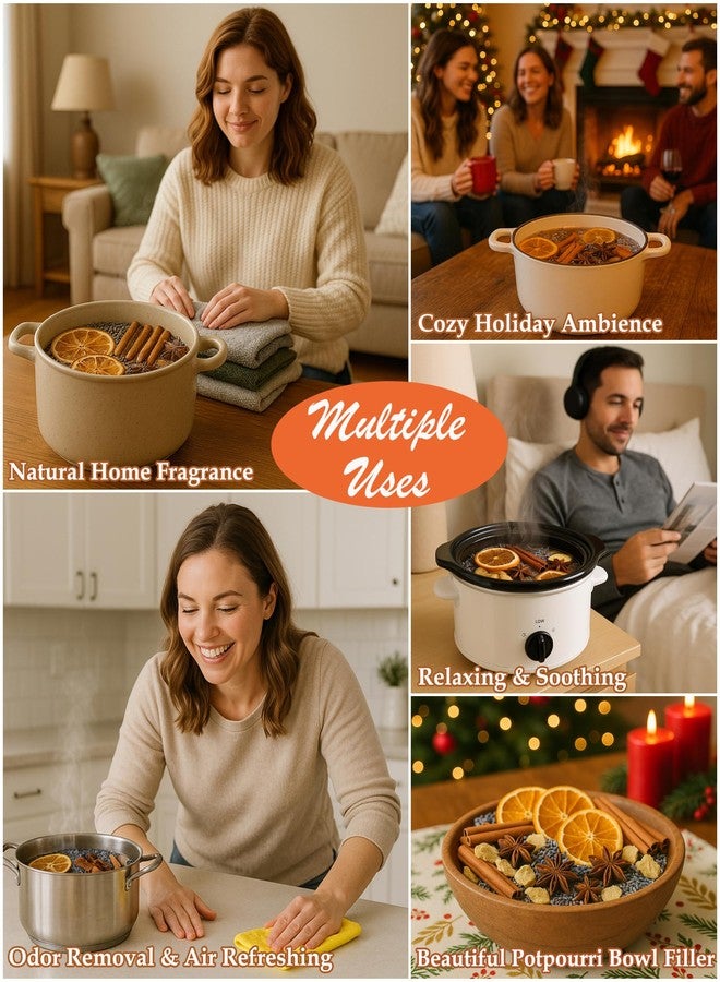 Pextian ٤٥ قطعة من حشوات أوعية البوتفوريه الخاصة بعيد الميلاد، بوتفوريه للطبخ على نار هادئة مع أعواد القرفة، اليانسون النجمي، شرائح البرتقال المجففة، مخاريط الصنوبر الصغيرة، التفاح، حشوات أوعية مزخرفة لتزيين المنزل الجديد، هدية مثالية للمضيفة - Image 3