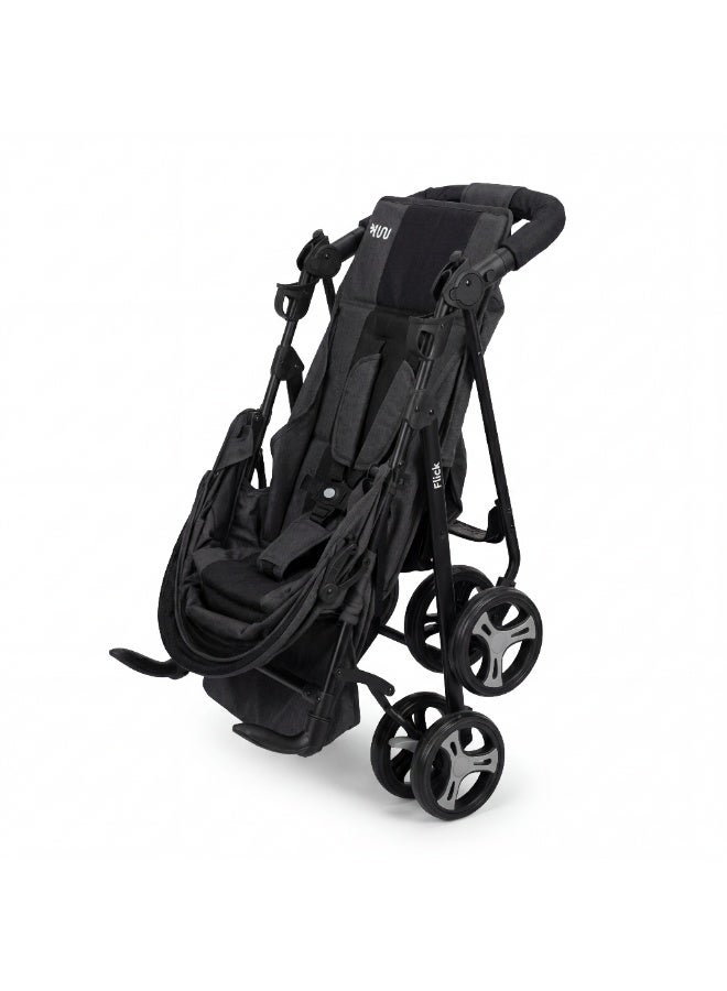 FLICK عربة أطفال فليك خفيفة الوزن مع مظلة قابلة للتعديل وحزام أمان خماسي النقاط وسلة تخزين - سترولر سفر عملي مريح للرضع والأطفال - Image 4
