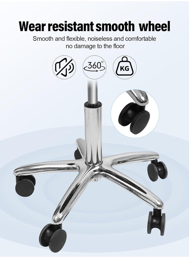 Meishida Multi-Functional Adjustable Swivel Stool chair with Back Support - Perfect for Home, Office, Garage, Spa salon Use - Durable, Comfortable, and Easy-to-Move with Smooth Rolling Wheels (White)  - Image 5