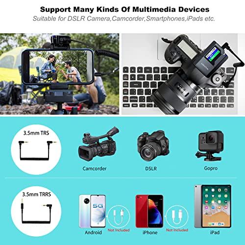KIMAFUN Dual Wireless Lavalier Microphone for Camera, 2 Pack Lapel Mic for Interview Live Stream KM-G50-2 - Image 4