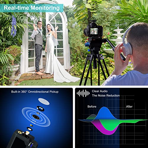 KIMAFUN Dual Wireless Lavalier Microphone for Camera, 2 Pack Lapel Mic for Interview Live Stream KM-G50-2 - Image 2
