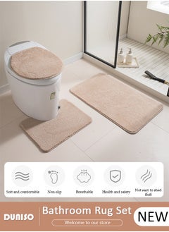 3 Piece Bathroom Rug Set Includes Bath Rug, Contour Mat and Toilet Lid Cover, Super Soft Water Absorbent & Non-Slip Bath Mats for Bathroom Floor, Tub and Shower Room, Machine Washable - pzsku/Z9CDDF7847217E3EDB268Z/45/_/1734487485/8e59923c-ed59-4db9-8bac-3bac6059d45d