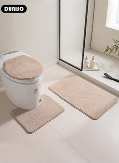 3 Piece Bathroom Rug Set Includes Bath Rug, Contour Mat and Toilet Lid Cover, Super Soft Water Absorbent & Non-Slip Bath Mats for Bathroom Floor, Tub and Shower Room, Machine Washable - pzsku/Z9CDDF7847217E3EDB268Z/45/_/1734487556/cb53e5be-f7b7-400a-88a8-5457fb160650