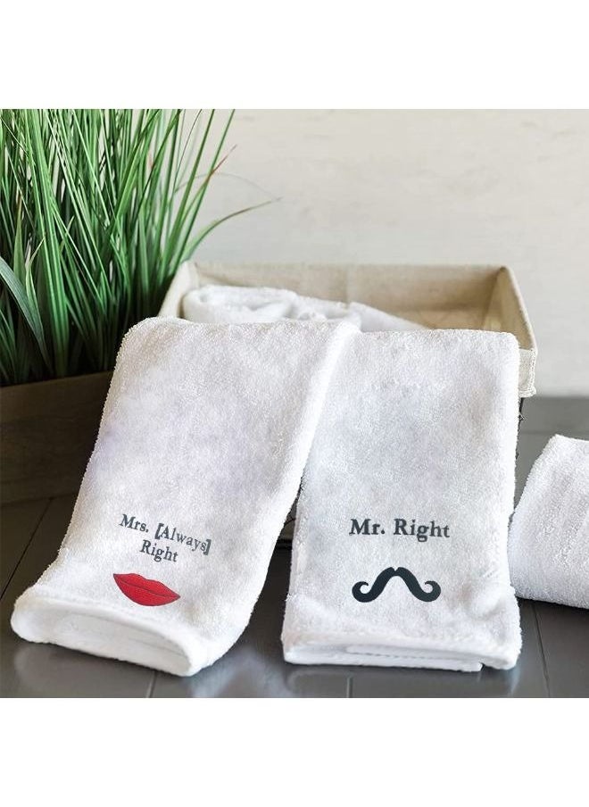 Embroidered For You(Mrs. Always Right & Mr. Right) Personalized Hand Towel (50 x 80 Cm-Set of 2) Premium Cotton, Highly Absorbent and Quick dry Bath Linen-600 Gsm - pzsku/Z9CDE0910CBD140A2D944Z/45/_/1695388823/041b49bb-05d5-4514-b938-ecfddfbf2bd8