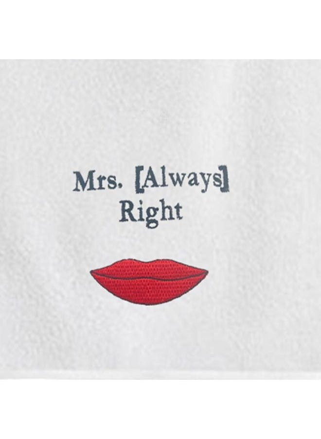 Embroidered For You(Mrs. Always Right & Mr. Right) Personalized Hand Towel (50 x 80 Cm-Set of 2) Premium Cotton, Highly Absorbent and Quick dry Bath Linen-600 Gsm - pzsku/Z9CDE0910CBD140A2D944Z/45/_/1695388823/5ae3627f-c195-4b7f-aa84-7b42653f49ea