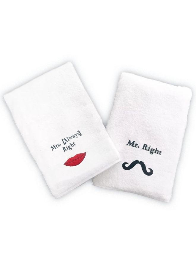 Embroidered For You(Mrs. Always Right & Mr. Right) Personalized Hand Towel (50 x 80 Cm-Set of 2) Premium Cotton, Highly Absorbent and Quick dry Bath Linen-600 Gsm - pzsku/Z9CDE0910CBD140A2D944Z/45/_/1695388824/6be5fb33-4bc6-4166-bb89-a32891dc9851