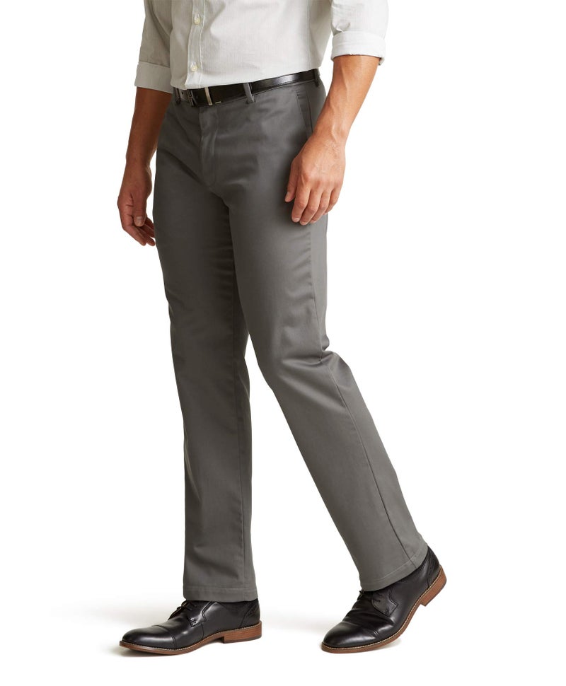 DockersÂ® Men's Straight Fit Signature Lux Cotton Stretch Khaki Pant, Magnet, 33W x 32L - Image 2