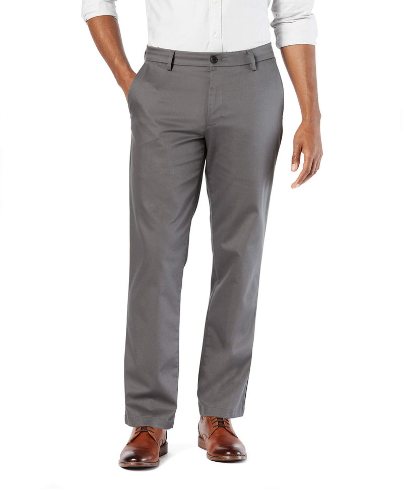 DockersÂ® Men's Straight Fit Signature Lux Cotton Stretch Khaki Pant, Magnet, 33W x 32L - Image 1