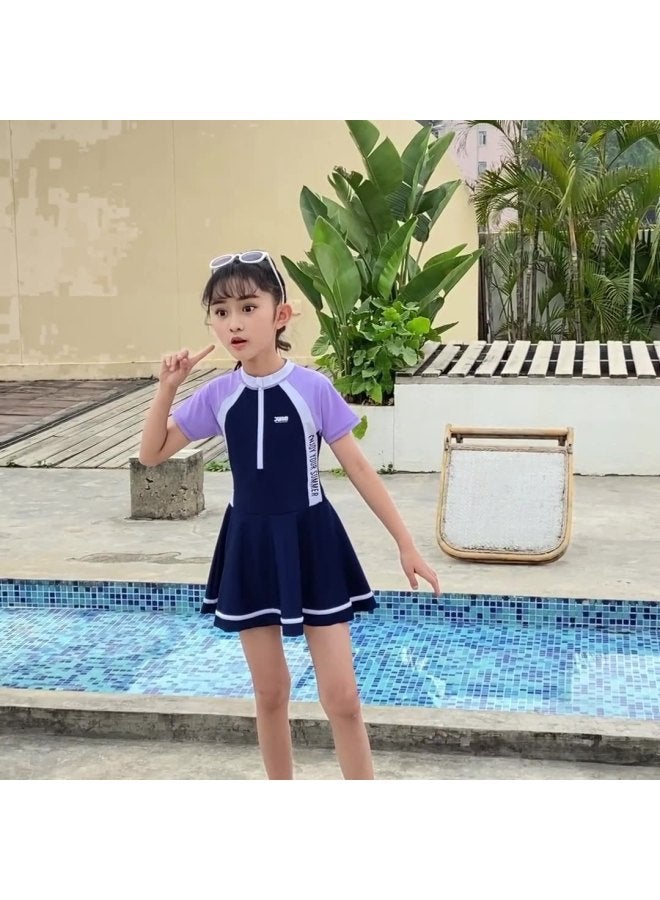 Loquat Nylon Children's Swimsuit Girls Korean Ins Style Split Swimsuit Anti-light Beach Play Hot Spring Swimsuit Wholesale-Color:YYDS032 {goggles}- - Image 3