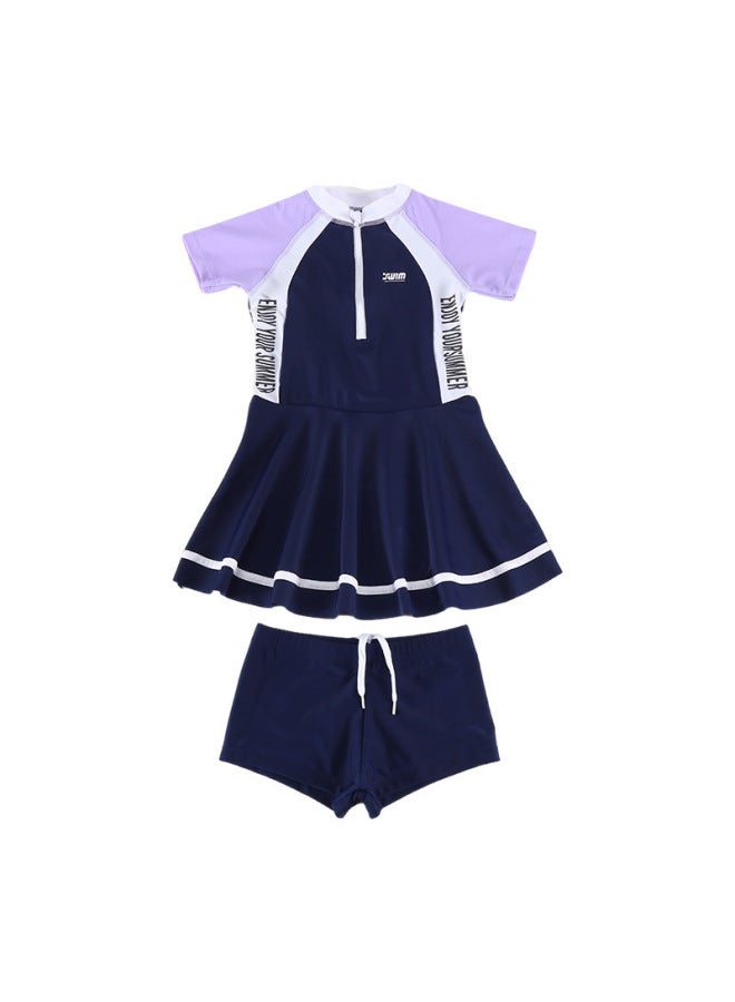 Loquat Nylon Children's Swimsuit Girls Korean Ins Style Split Swimsuit Anti-light Beach Play Hot Spring Swimsuit Wholesale-Color:YYDS032 {goggles}- - Image 5