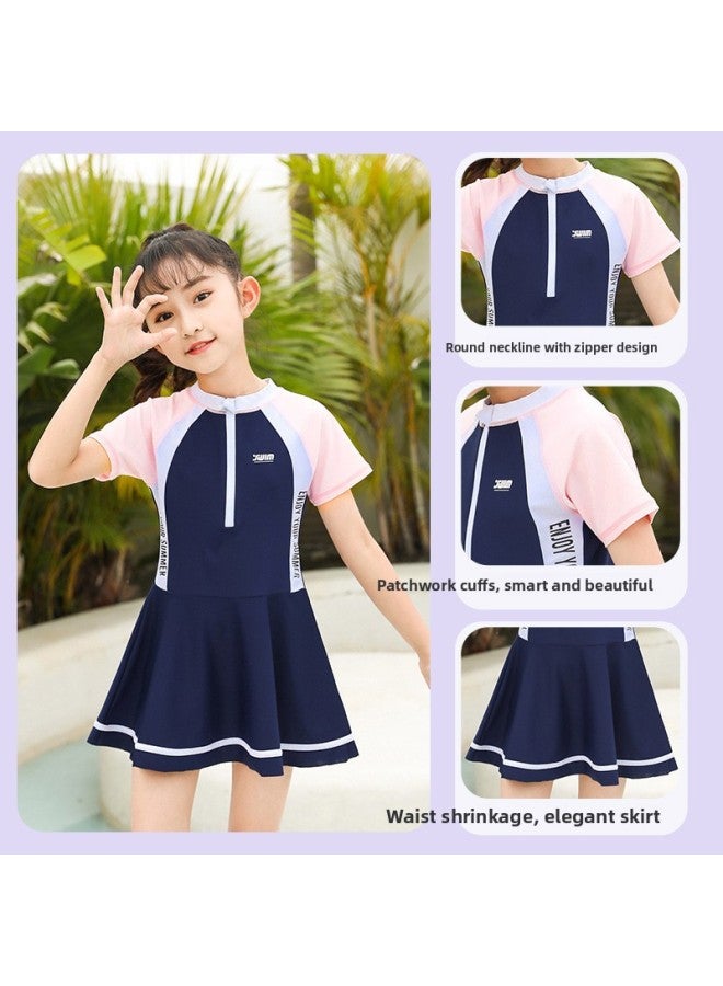 Loquat Nylon Children's Swimsuit Girls Korean Ins Style Split Swimsuit Anti-light Beach Play Hot Spring Swimsuit Wholesale-Color:YYDS032 {goggles}- - Image 2