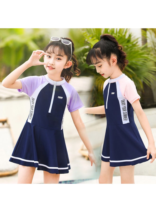 Loquat Nylon Children's Swimsuit Girls Korean Ins Style Split Swimsuit Anti-light Beach Play Hot Spring Swimsuit Wholesale-Color:YYDS032 {goggles}- - Image 1