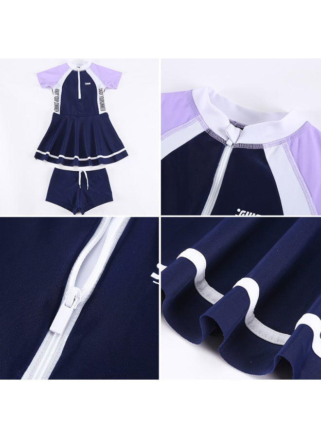 Loquat Nylon Children's Swimsuit Girls Korean Ins Style Split Swimsuit Anti-light Beach Play Hot Spring Swimsuit Wholesale-Color:YYDS032 {goggles}- - Image 4