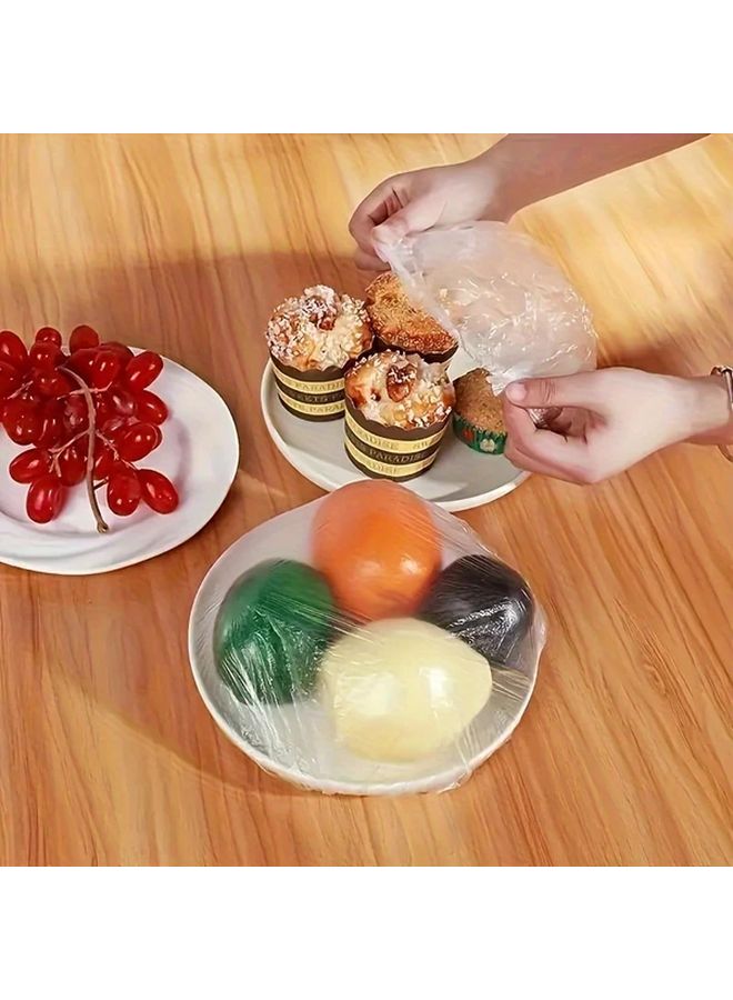 200 Disposable Plastic Wrap Sheets Individually Wrapped PE Cling Film for Fruits Vegetables Leftovers Dumplings Pastries Hygienic Kitchen Meal Prep Essentials Cost Effective Easy Peel Stick White - Image 4